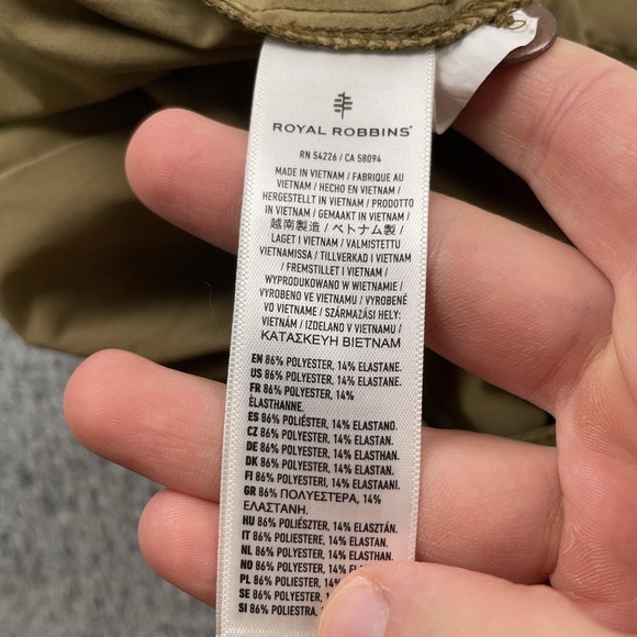 Royal Robbins Pants Womens 12 Khaki Cargo Wide Leg Stretch Hiking Outdoor Roll - Picture 10 of 11